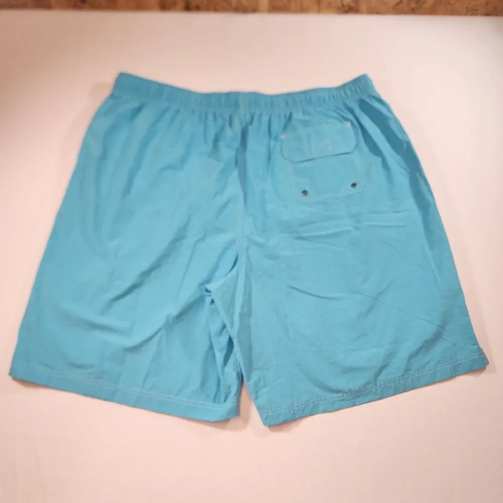 Roundtree & Yorke Solid Light Blue Swim Trunks Mens Sz 3XT Drawstring New Tags!